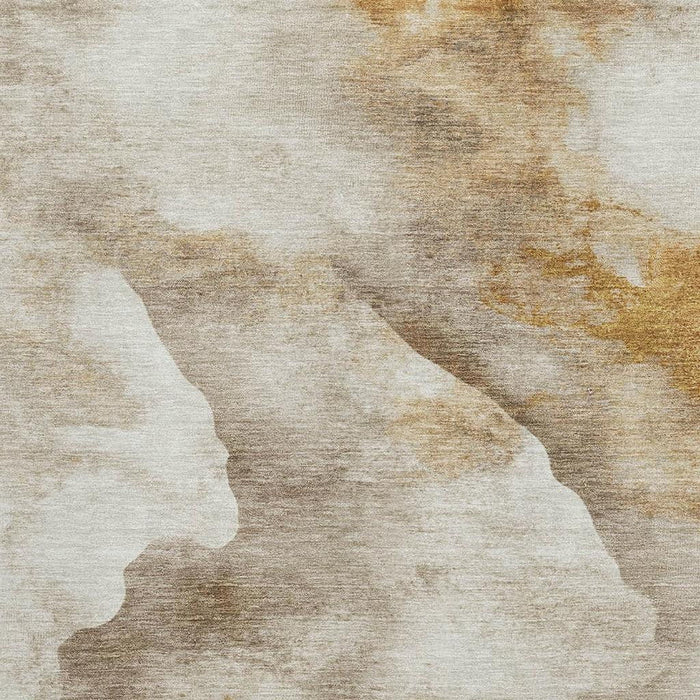 10' X 14' Abstract Washable Area Rug With UV Protection (701569) - Beige / Gold / Ivory