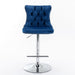 Set of two Giga modern upholstered swivel barstools with tufted backs, adjustable height 25-33 inches, ideal for kitchen or pub.