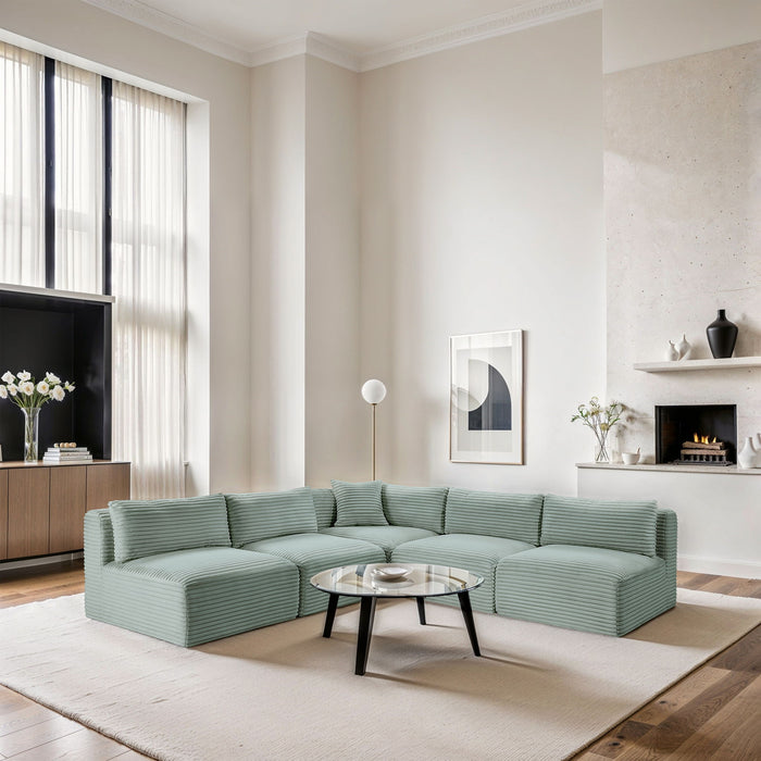 Shaggy - 5 Piece Modular Corner Armless Sectional