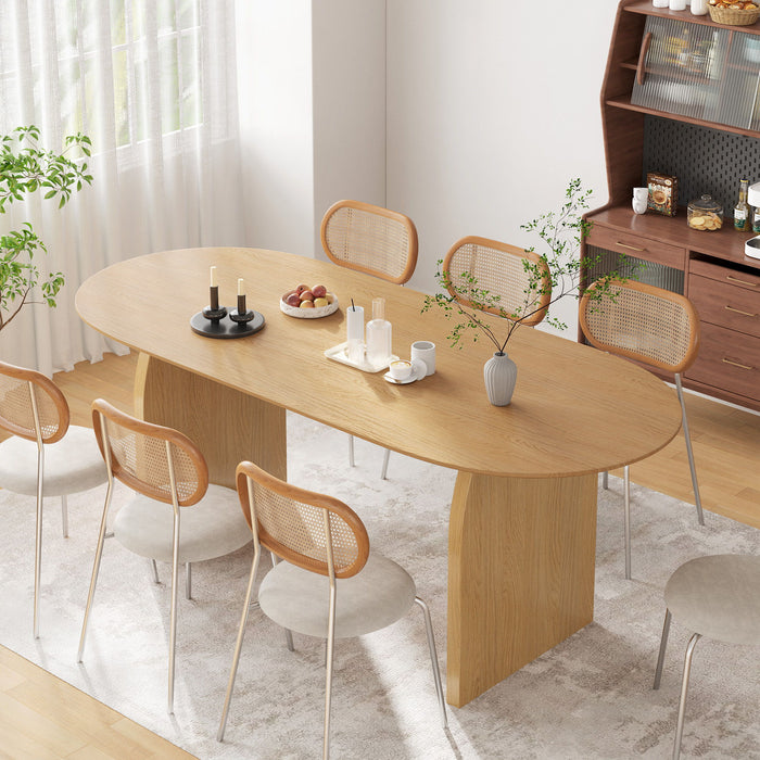 Oval Solid Wood Bar Table - Yellow