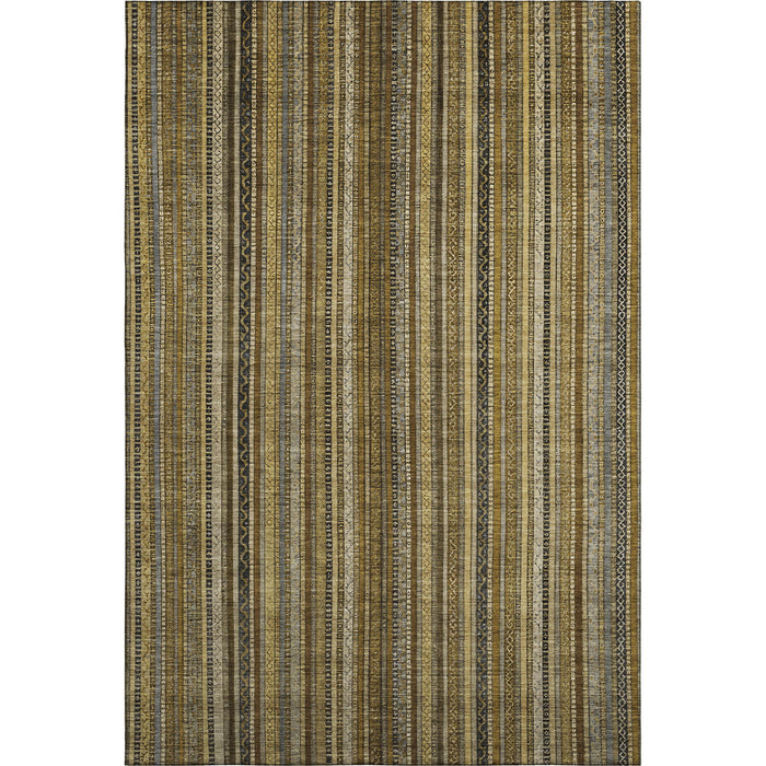 10' X 14' Striped Washable Area Rug With UV Protection (696200) - Brown / Beige / Gray