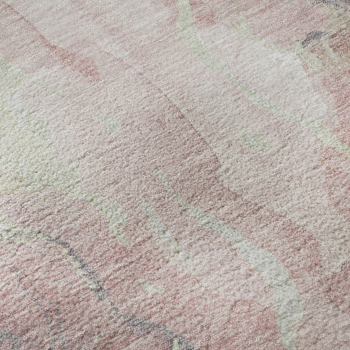 10' X 14' Abstract Washable Area Rug With UV Protection (701329) - Pink / Beige