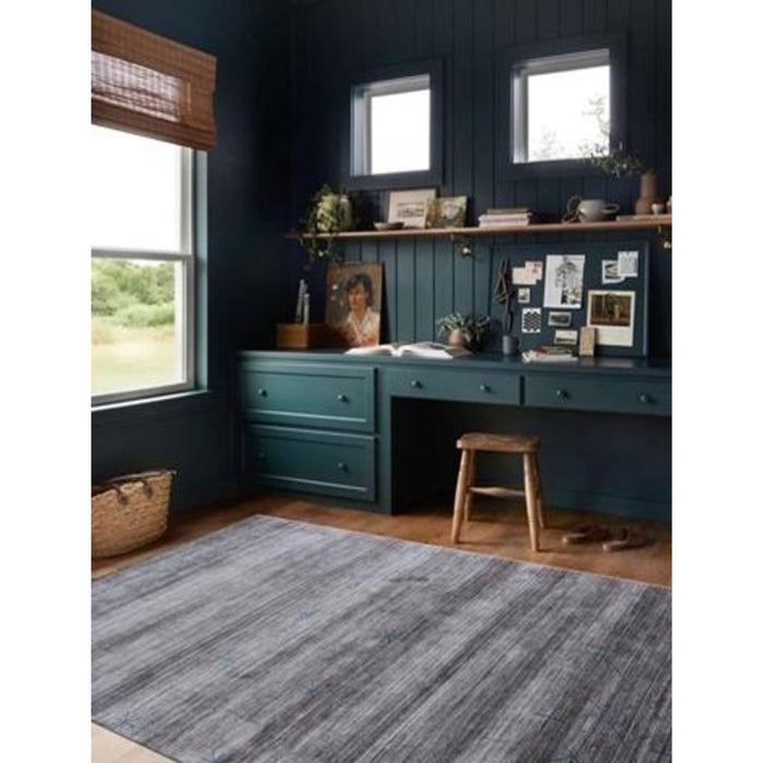 8' x 11' Ombre Hand Loomed Area Rug - Silver And Blue