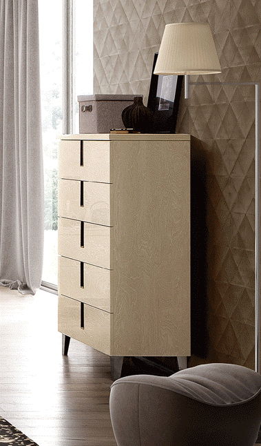 Ambra - 5 Drawer Chest - Beige