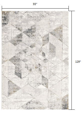7.8' x 10.8' Abstract Power Loom Area Rug - Gray And Ivory