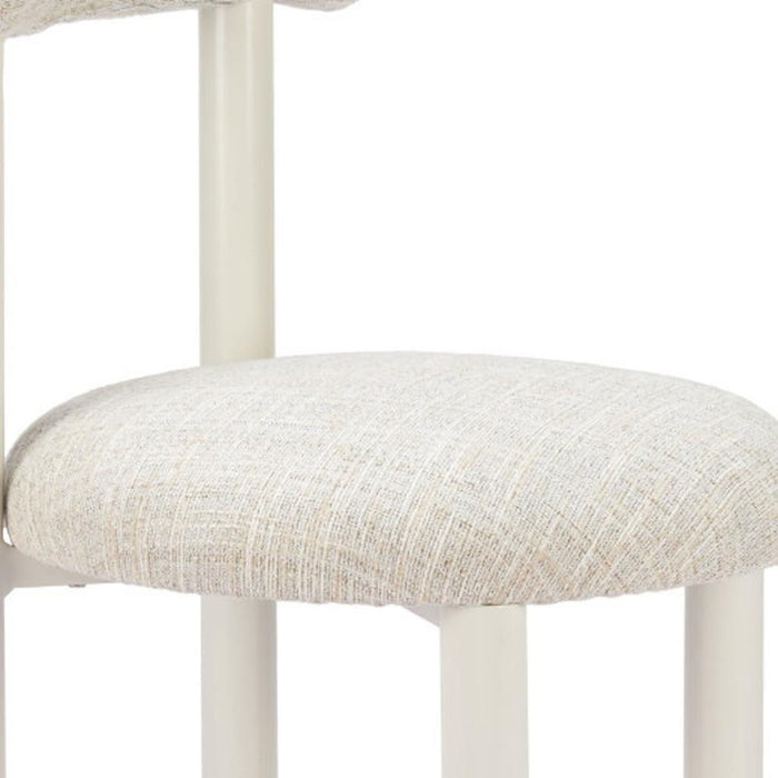 Aluminum Open Back Dining Side Chair - Beige / White