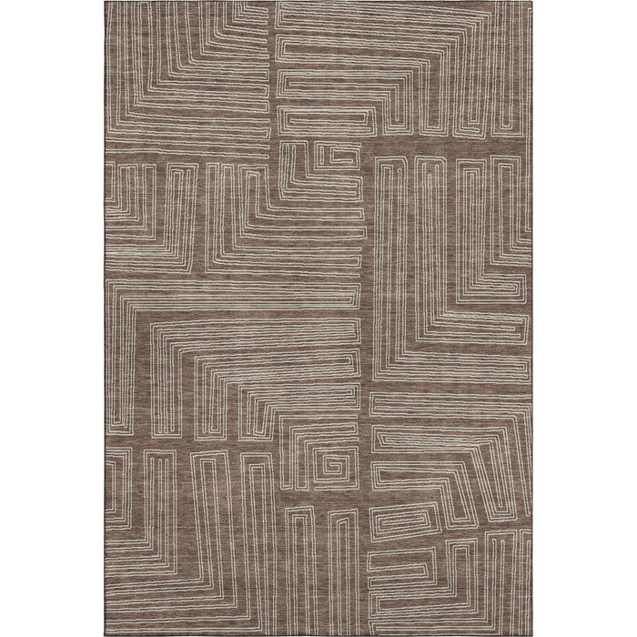 10' X 14' Geometric Washable Area Rug With UV Protection (681959) - Brown / Beige