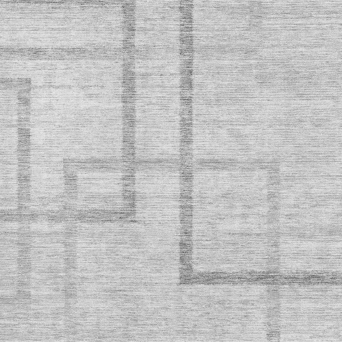 10' X 14' Geometric Washable Area Rug With UV Protection - Gray And Silver