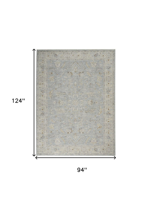8' X 10' Floral Area Rug (551074) - Teal / Ivory