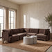 Meridian Furniture Hammond velvet performance fabric 5-piece corner sectional with plush upholstery and modern design.