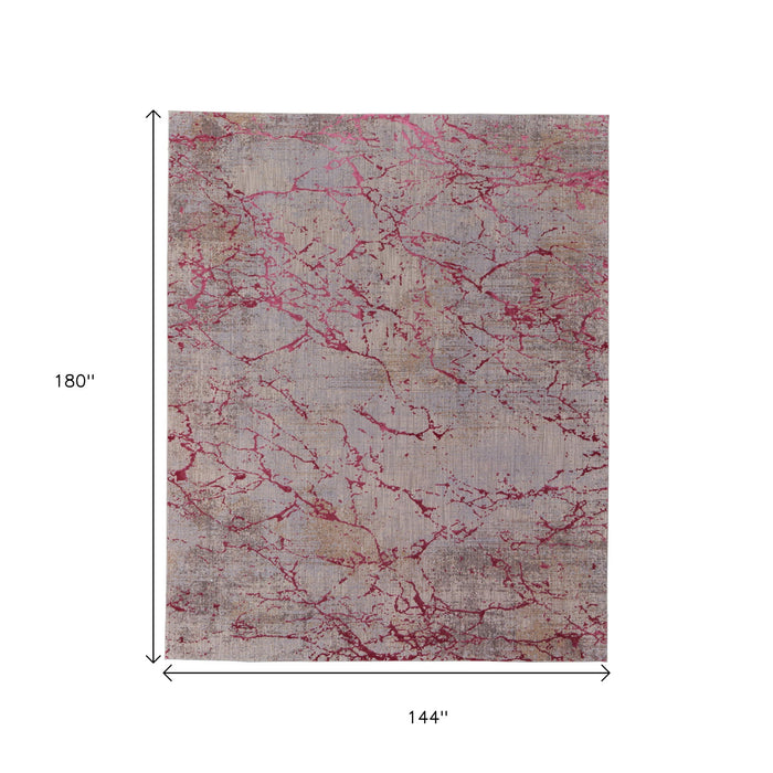 12' X 15' Abstract Area Rug - Pink