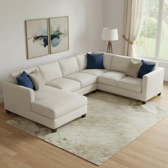 10' X 14' Abstract Washable Area Rug With UV Protection (717158) - Tan / Beige