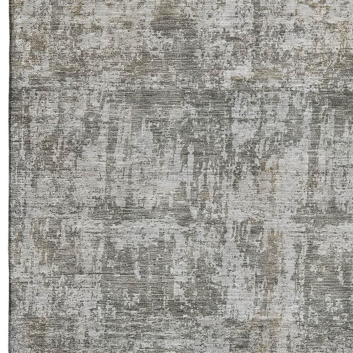 10' X 14' Abstract Washable Area Rug With UV Protection (695288) - Pewter / Beige
