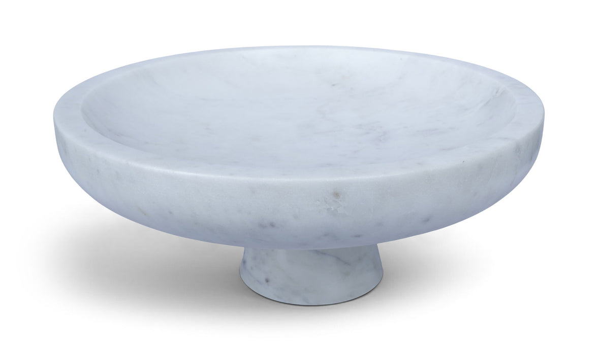 Simpson genuine marble bowl from Meridian Furniture, decorative round plate with smooth marble surface and elegant design.