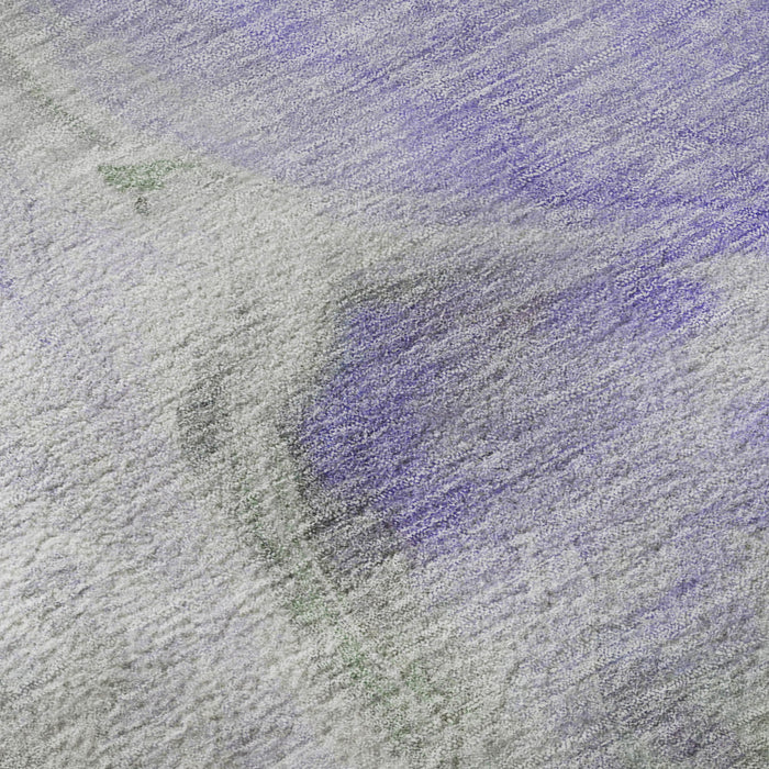 10' X 14' Abstract Washable Area Rug With UV Protection (696995) - Lavender / Gray / Silver