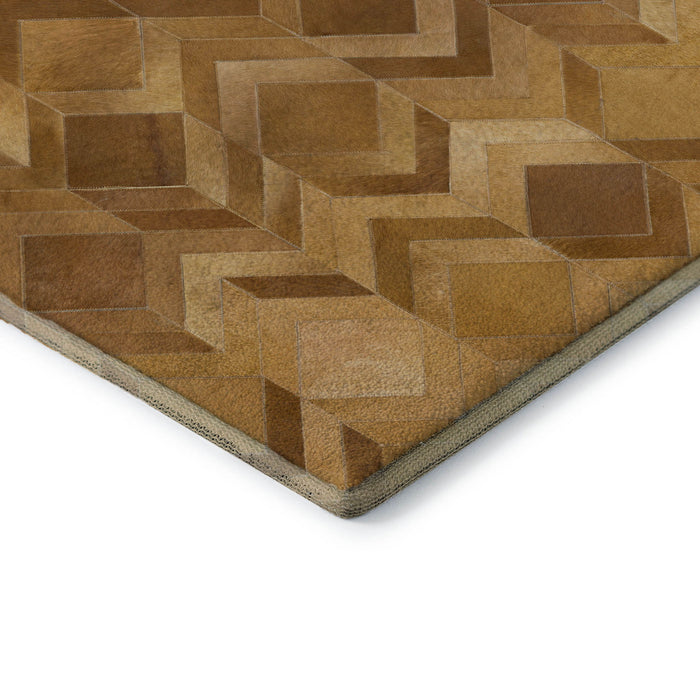10' X 14' Geometric Washable Area Rug With UV Protection (644694) - Brown / Ivory / Beige