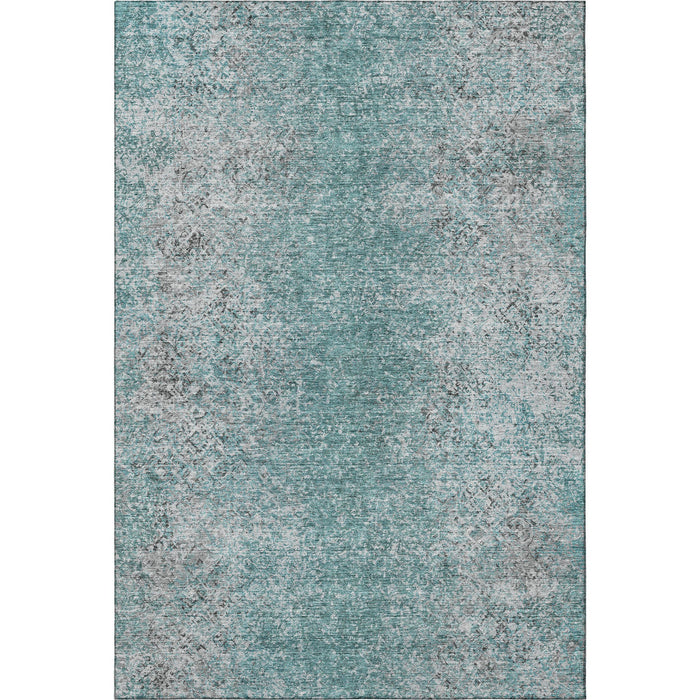 10' X 14' Abstract Washable Area Rug With UV Protection (667192) - Teal / Gray
