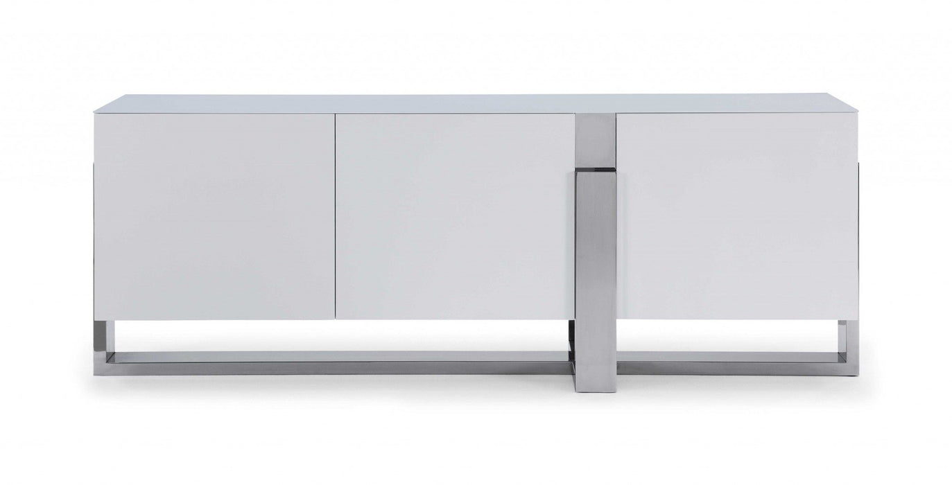 Glass Frame Console Table - White