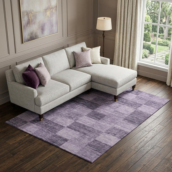 10' X 14' Geometric Washable Area Rug With UV Protection (686240) - Purple / Lavender