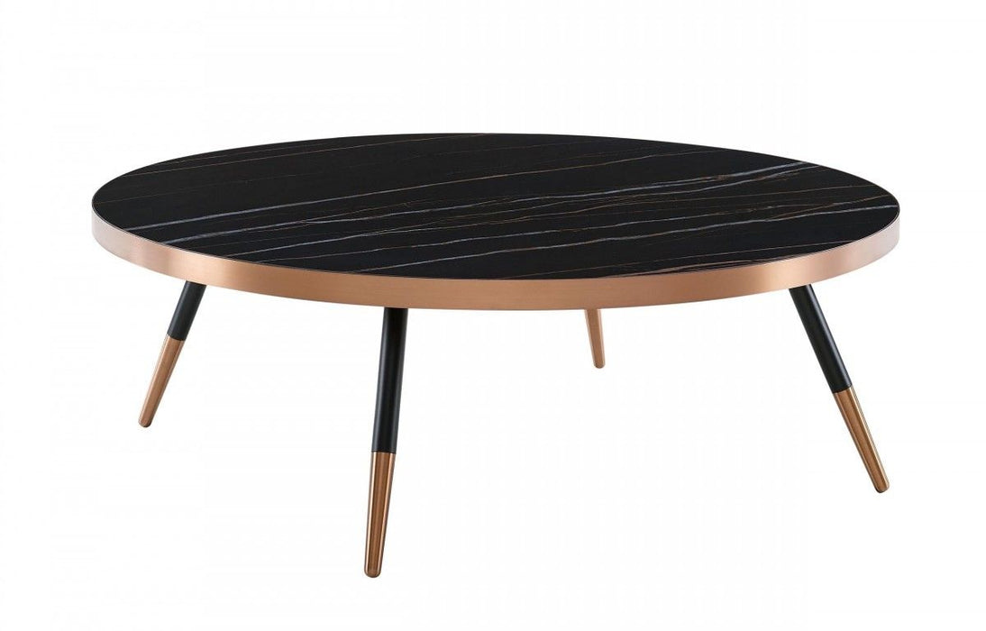 Modern Large Ceramic Coffee Table - Black And Gold