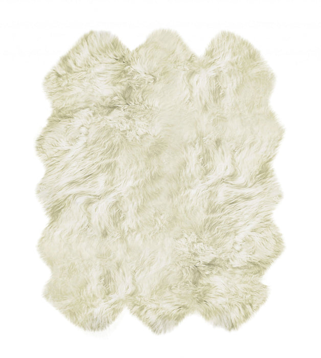 6' x 6' Sheepskin Non Skid Area Rug - Natural
