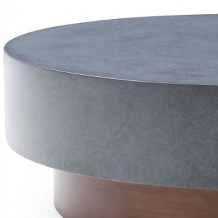 Steel Round Coffee Table - Antique Copper And Gray