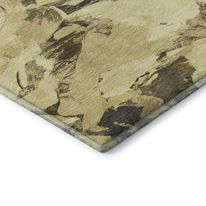 10' X 14' Abstract Washable Area Rug With UV Protection (693126) - Gold / Beige / Wheat