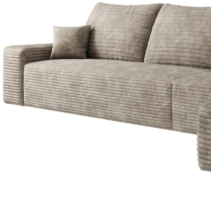 Corduroy Modular Compression Foam Sofa With Toss Pillows - Camel