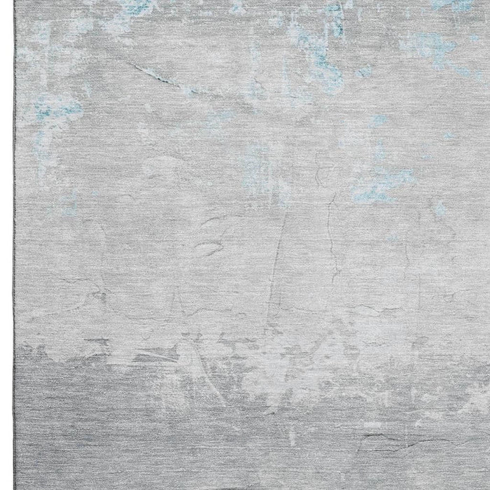 10' X 14' Abstract Washable Area Rug With UV Protection (706921) - Teal / Gray