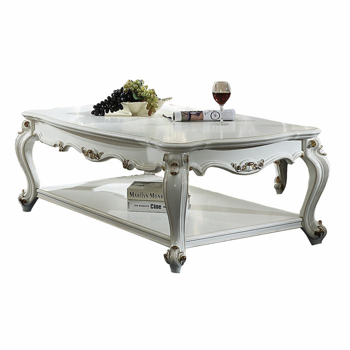 Wood Poly-Resin Coffee Table - Antique Pearl
