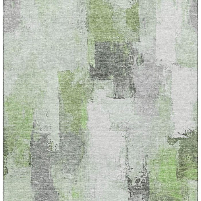10' X 14' Abstract Washable Area Rug With UV Protection (709654) - Green / Gray / Ivory