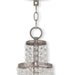 HomeRoots 22-inch metal chandelier with three shades, featuring dimmable lighting, nickel finish, clear and off-white shades.