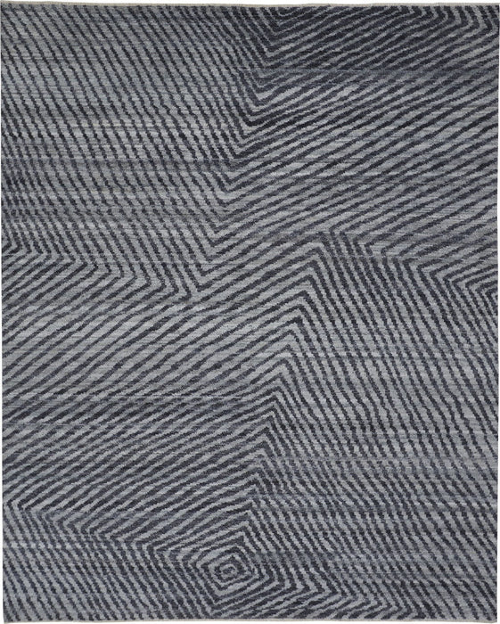10' X 14' Wool Abstract Hand Knotted Area Rug (565945) - Gray