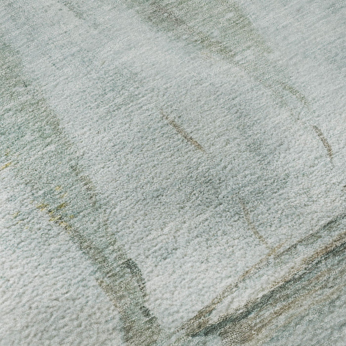 10' X 14' Nautical Washable Area Rug With UV Protection (717308) - Teal / Gold