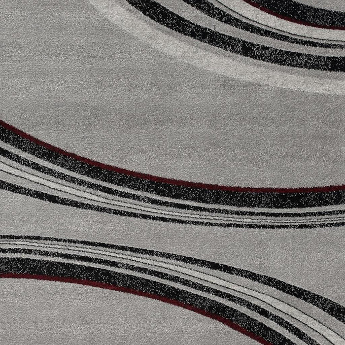 2' X 2' Abstract Square Rug (610317) - Gray / Black
