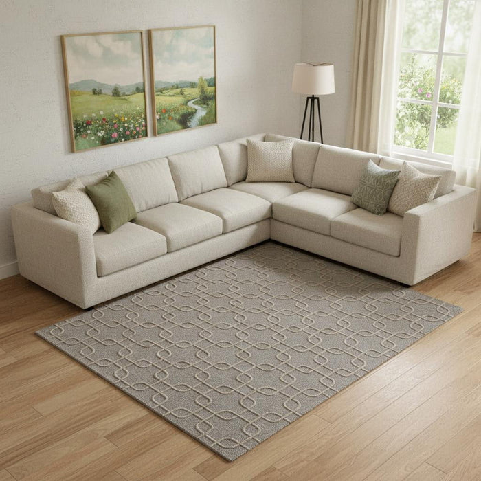 9' X 12' Wool Floral Hand Tufted Area Rug (722243) - Blue / Ivory