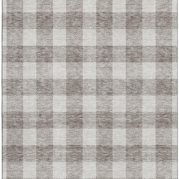 10' X 14' Plaid Washable Area Rug With UV Protection (673423) - Taupe / Ivory