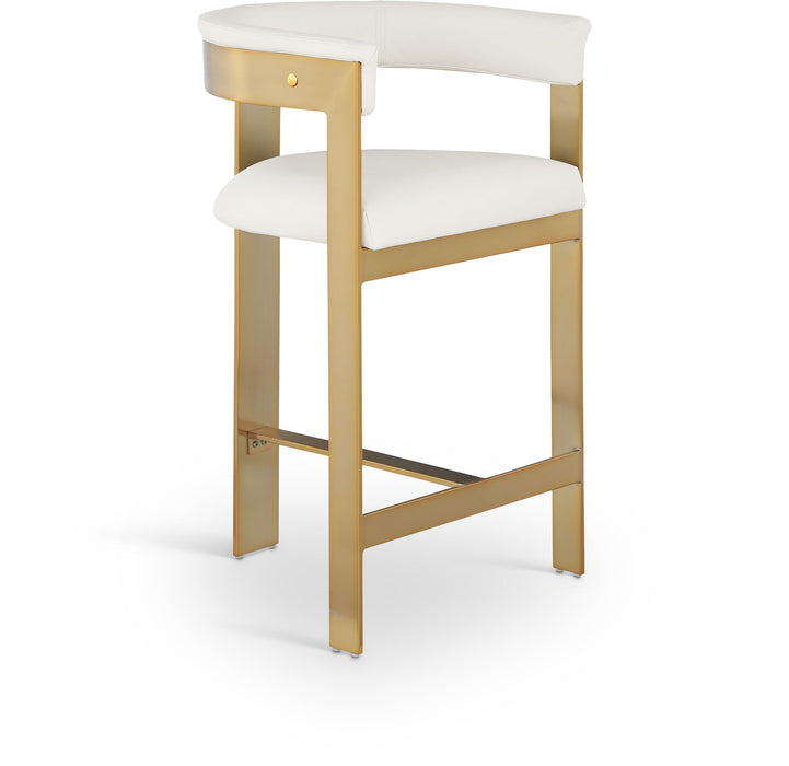 Romeo - Faux Leather Counter Stool With Gold Base (Set of 2)