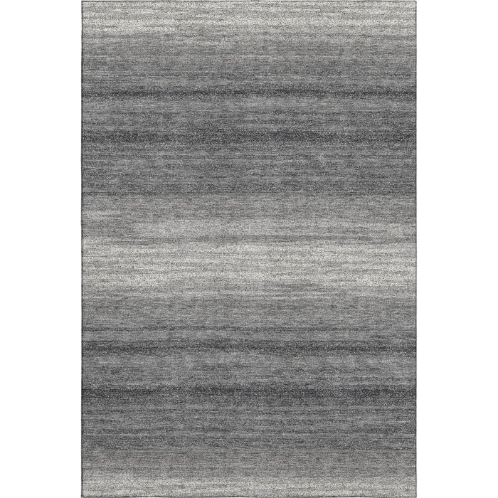 10' X 14' Striped Washable Area Rug With UV Protection (681119) - Gray / Silver