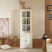 Giga retro style hutch cabinet with glass door, wooden china cabinet for home display and storage