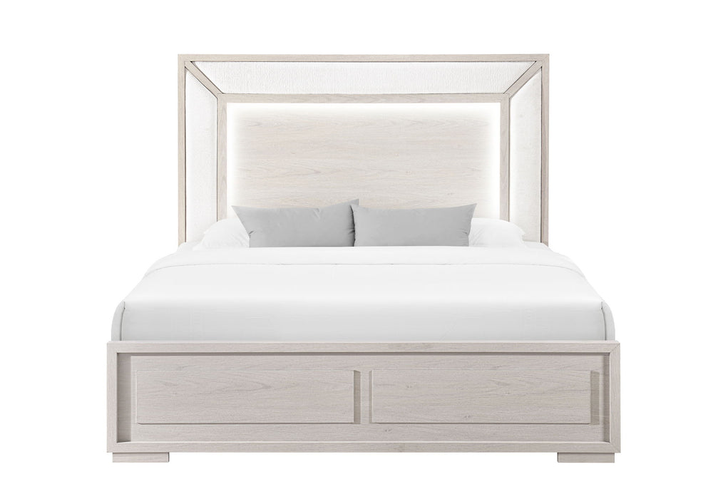 Clara - 5 Piece Full Bedroom Set (Bed, Dresser & Mirror, Nightstand, Chest) - Beige