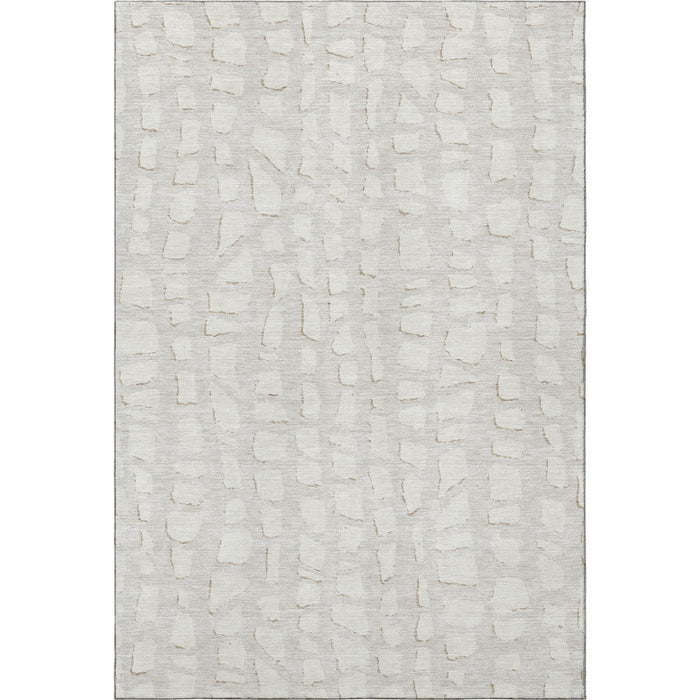 10' X 14' Cobblestone Washable Area Rug With UV Protection - Ivory And Beige