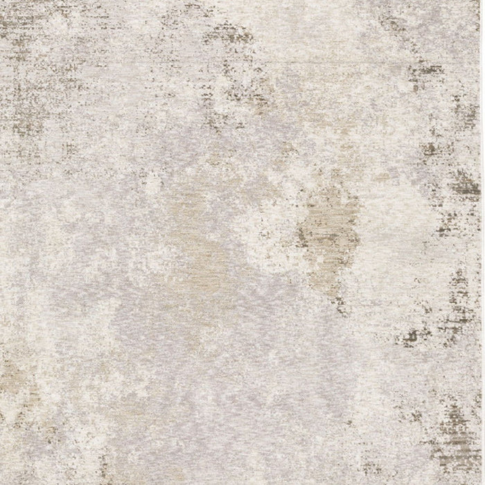 8' x 11' Abstract Power Loom Stain Resistant Area Rug - Beige Ivory Tan Gray And Brown
