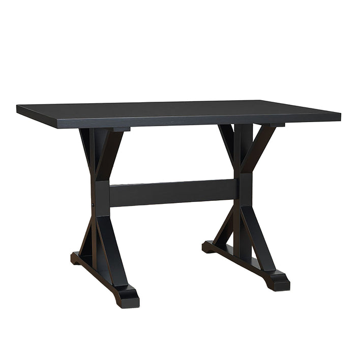 48" Solid Wood Trestle Base Dining Table - Black