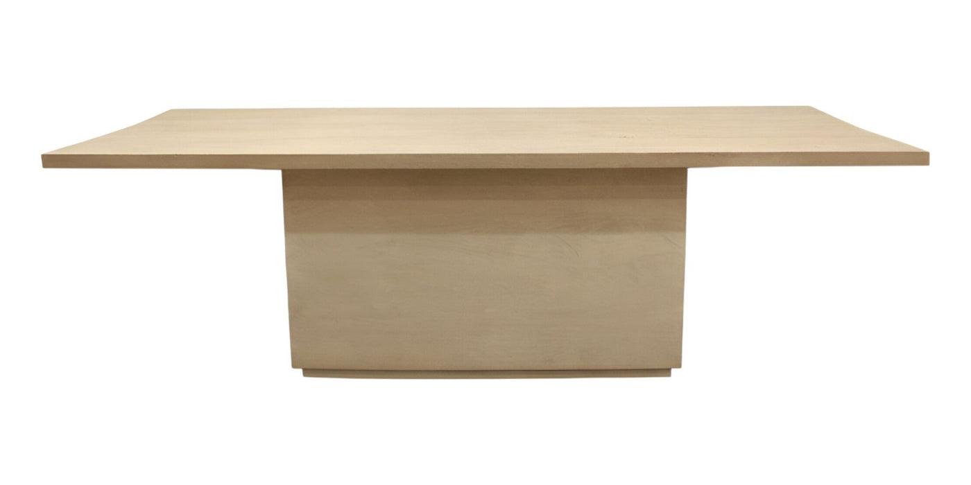 96" Solid Wood Pedestal Base Dining Table - Natural / Brown