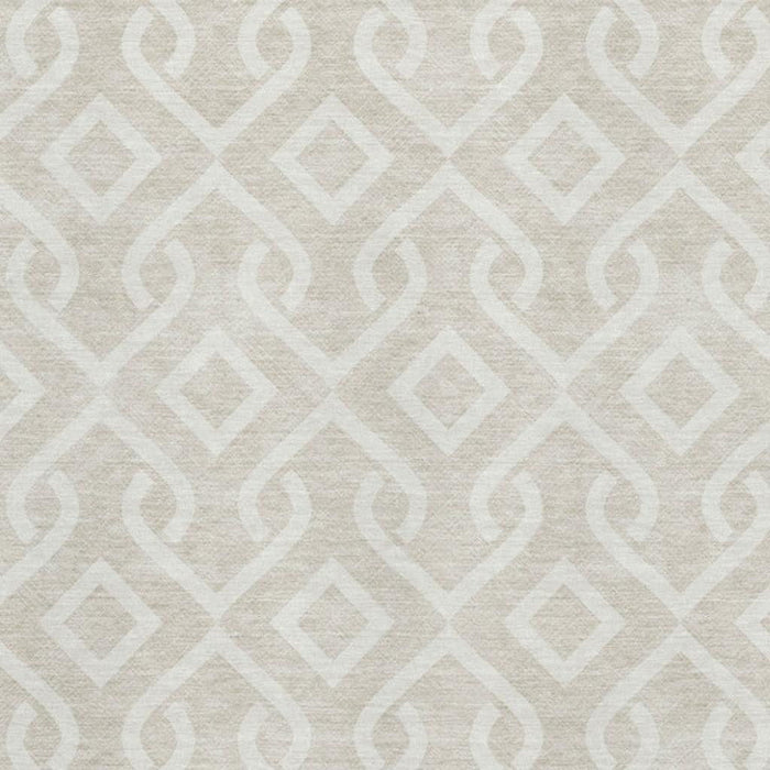 8' X 10' Geometric Washable Area Rug With UV Protection (652459) - Beige / Ivory