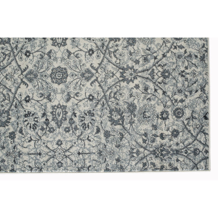 9' x 12' Floral Power Loom Area Rug - Charcoal And Gray