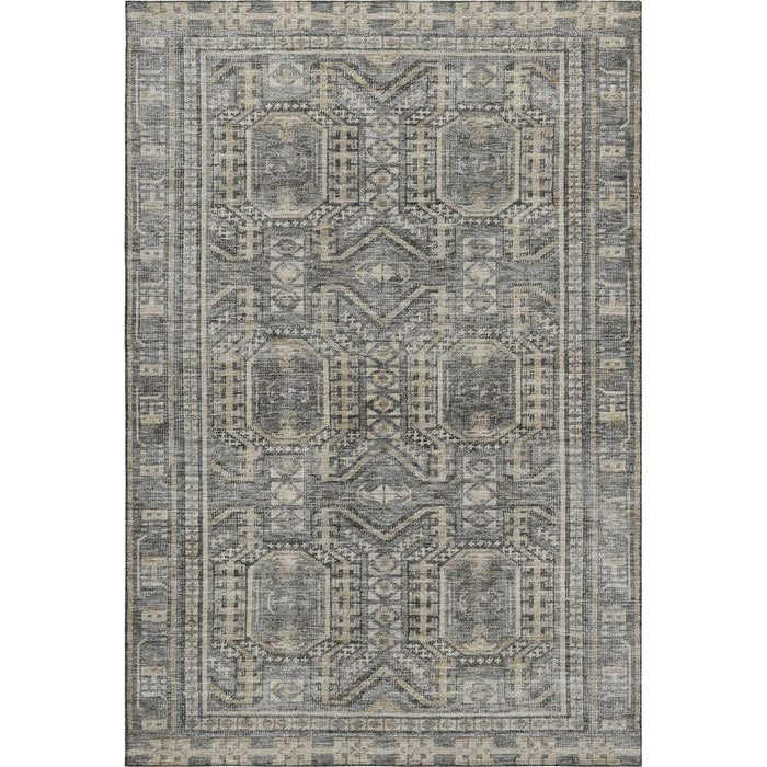 10' X 14' Geometric Washable Area Rug With UV Protection (708133) - Pewter / Gray