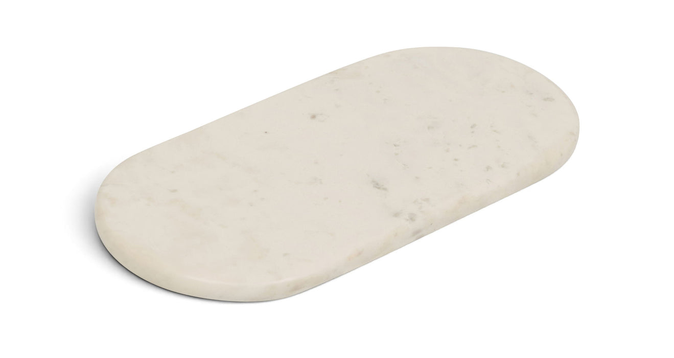 Genuine marble tray from Meridian Furniture Carrell collection, showcasing a smooth, elegant marble surface and modern design.