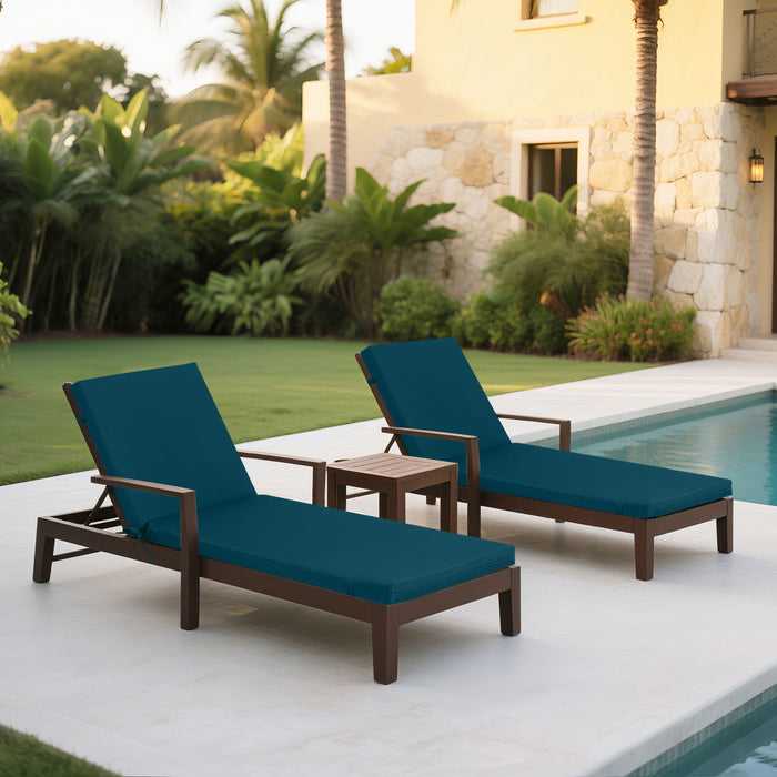 Giga outdoor chaise lounge cushion set with back and seat cushions for patio furniture, in neutral fabric with tufted design.